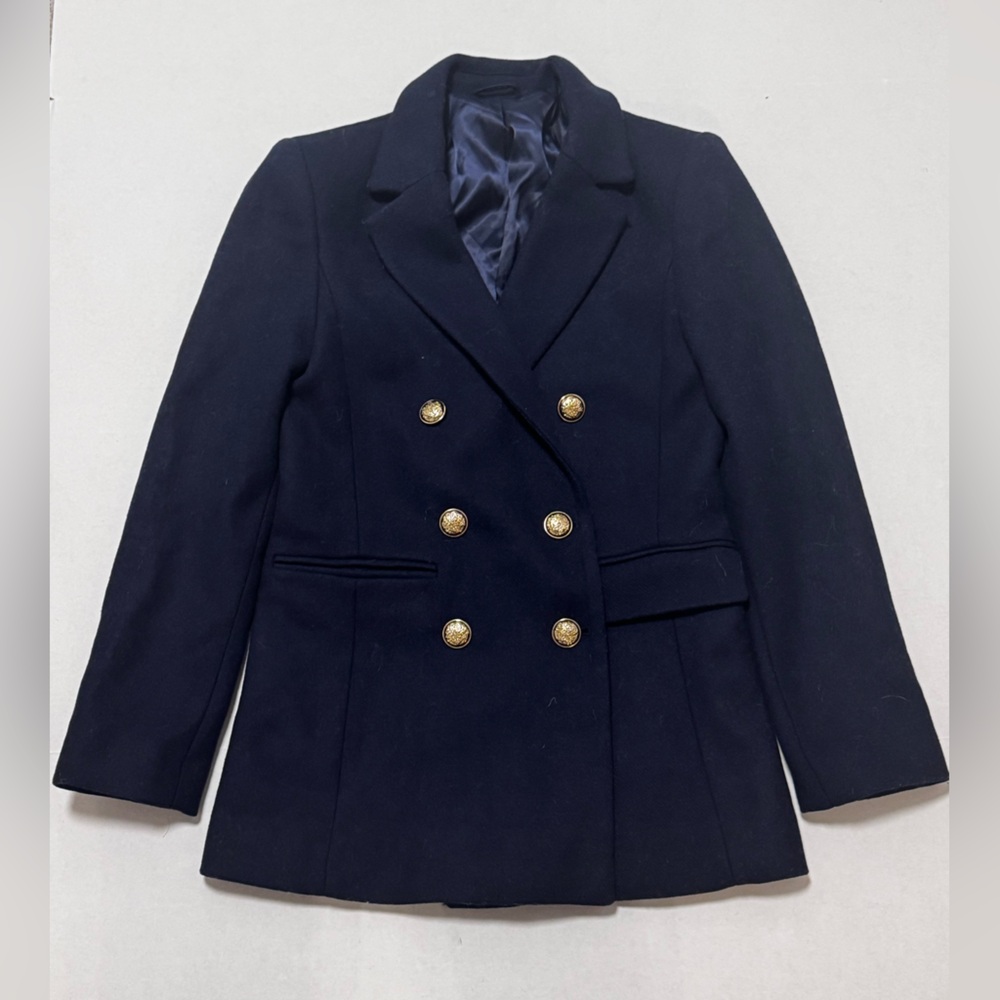 & Other Stories Midnight Blue Blazer with Brass Buttons